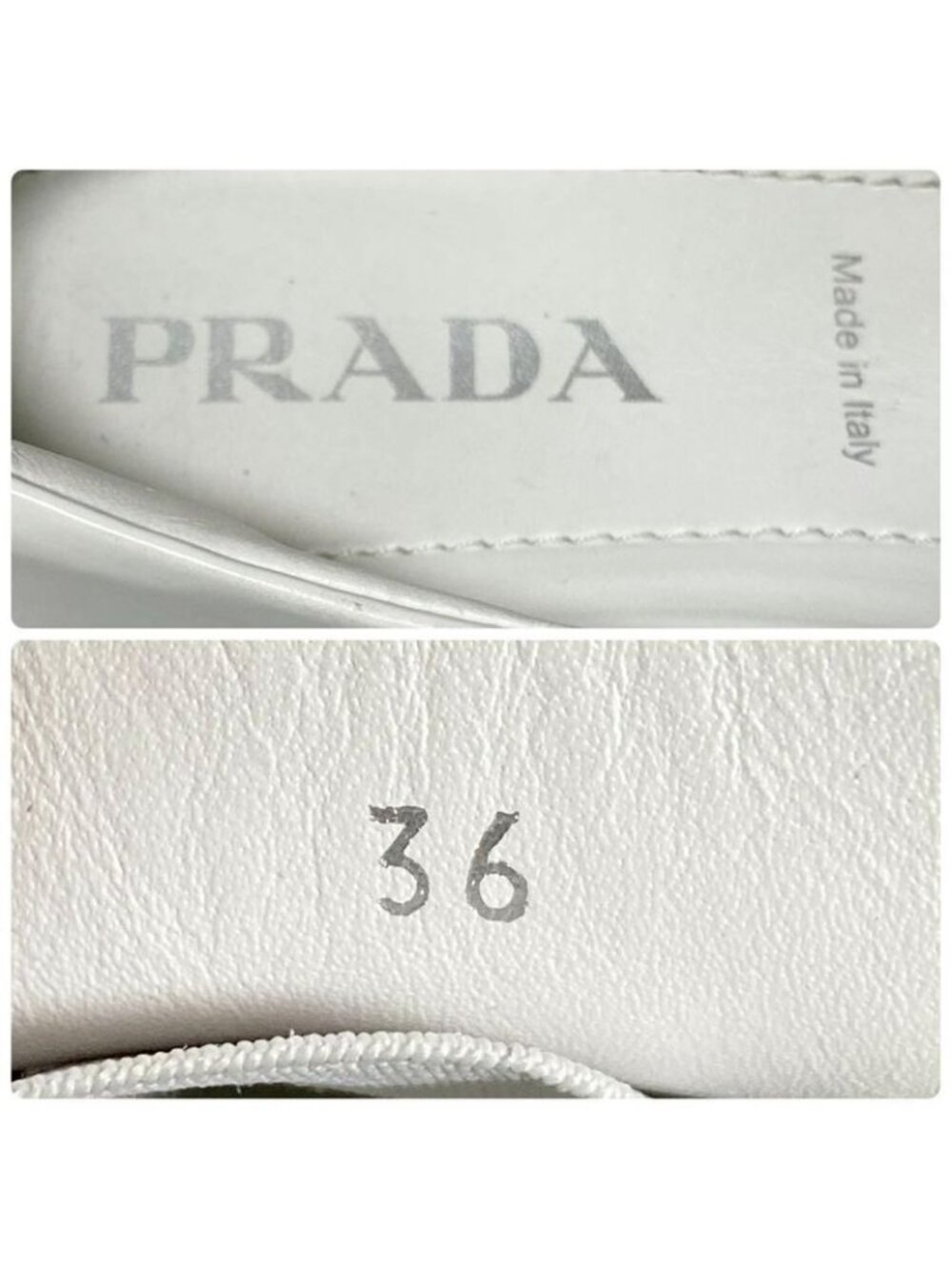 Prada Monolith Brushed Leather Loafers 36 White - Picture 10 of 10
